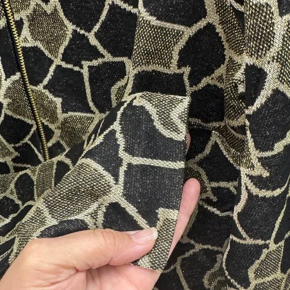 NWT • TRINA TURK • Frosty Meadows Cropped Knit Jacquard Zip-Front Top • Multi 🖤 - Picture 8 of 10